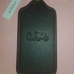 Coach Keychain Black Leather Carraige and Horse